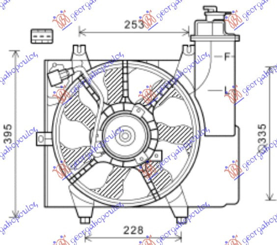 Electroventilator Benzina (W/Tank) - Kia Picanto2008 2009 , 2538007560