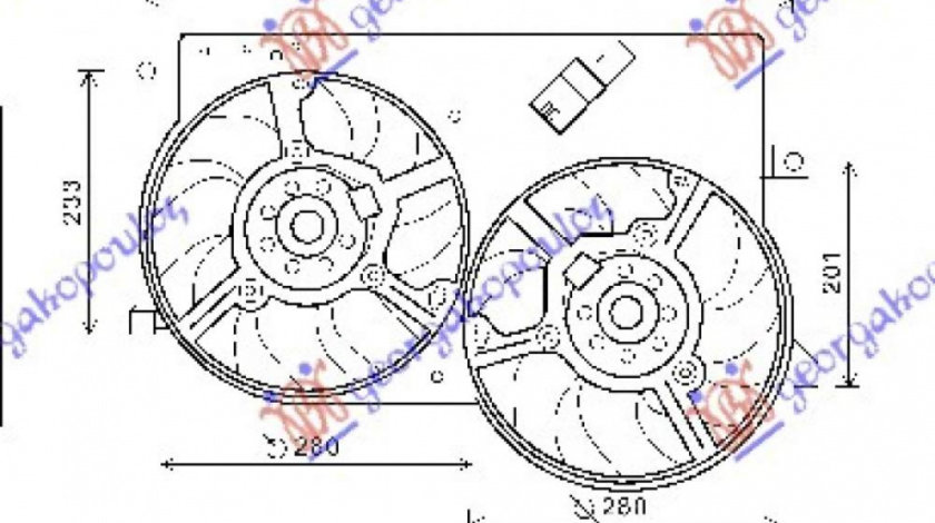 Electroventilator Complet 1 3 Jtd 03-(Double) - Fiat Albea 2005 , 51718772