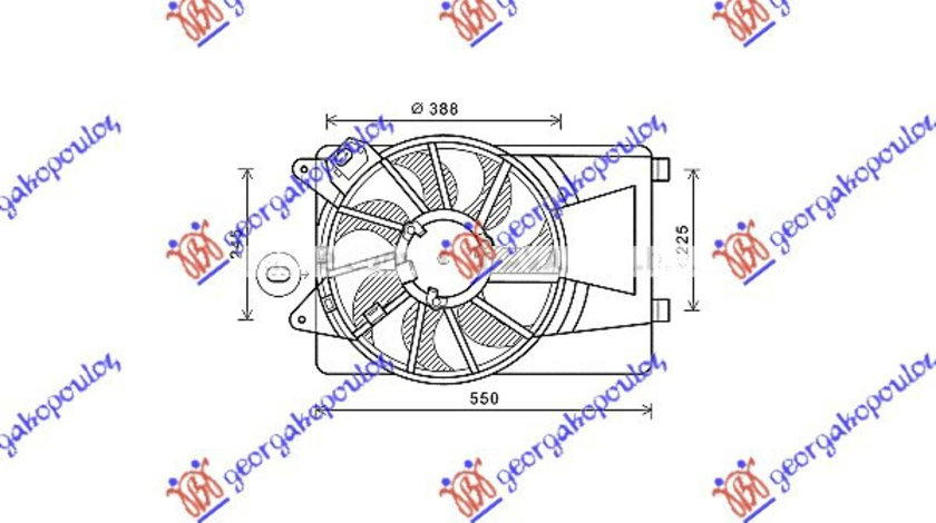 Electroventilator Complet 1 4i 8v-16v(+Ac) - Fiat Doblo 2009 , 51761821
