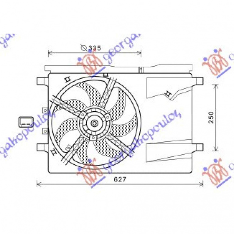 Electroventilator Complet -Ac/ (Diesel) - Citroen Nemo 2008 , 51780660