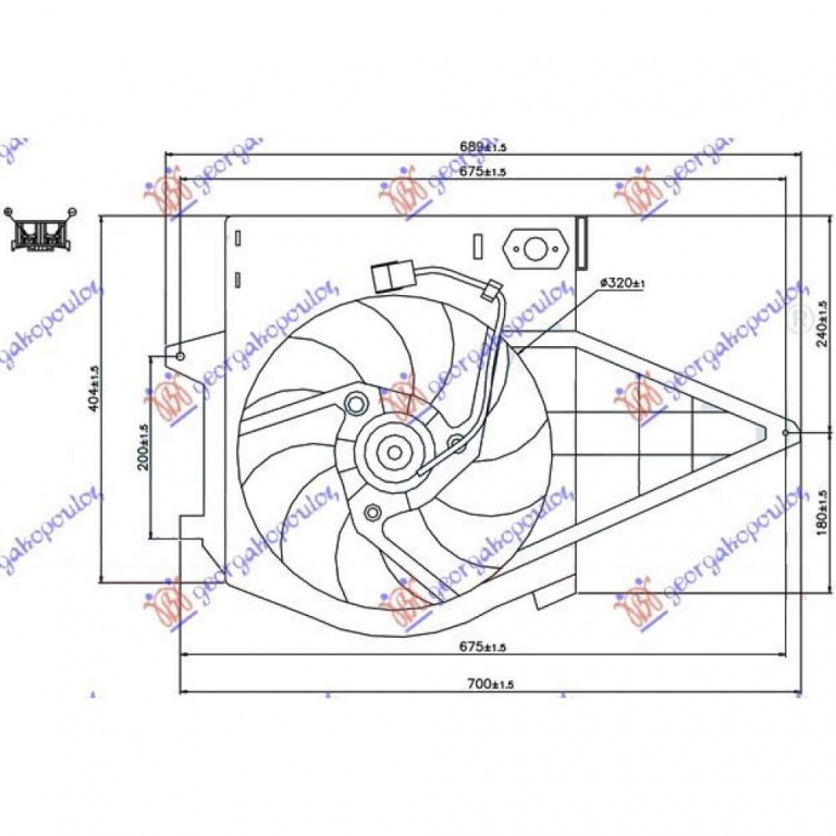 Electroventilator Complet (Benzina) - Ac/ - Fiat Scudo 1995 , 1475445080