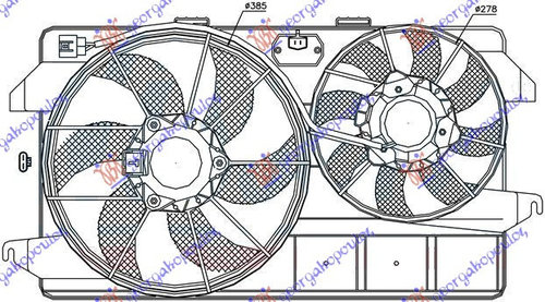 Electroventilator (Double/2mot) +Ac/ 1 8 P - Ford Transit Connect 2003 , 4371786