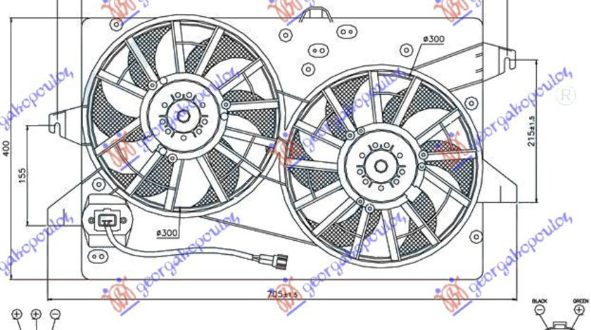 Electroventilator (Double) (+Ac/) Die-Pet - Ford Mondeo 2000 , 1117753