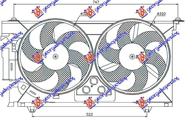 Electroventilator Dublu +Ac/ Benzina - Citroen Xsara 1997 , 1308n9