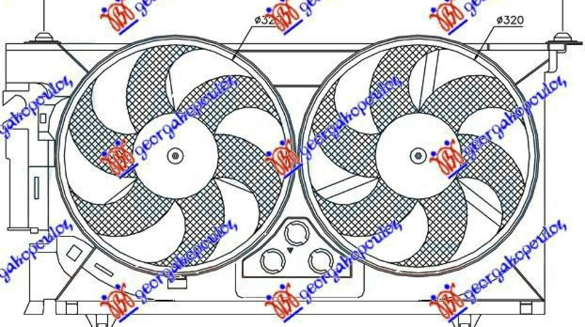 Electroventilator Dublu +Ac/ Benzina - Citroen Xsara 1997 , 1308n9