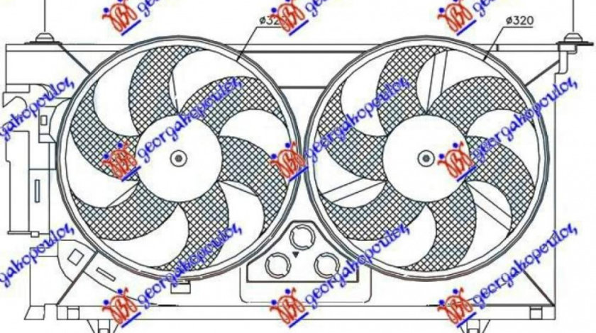 Electroventilator Dublu +Ac/ Benzina - Citroen Berlingo 1996 , 1308n9