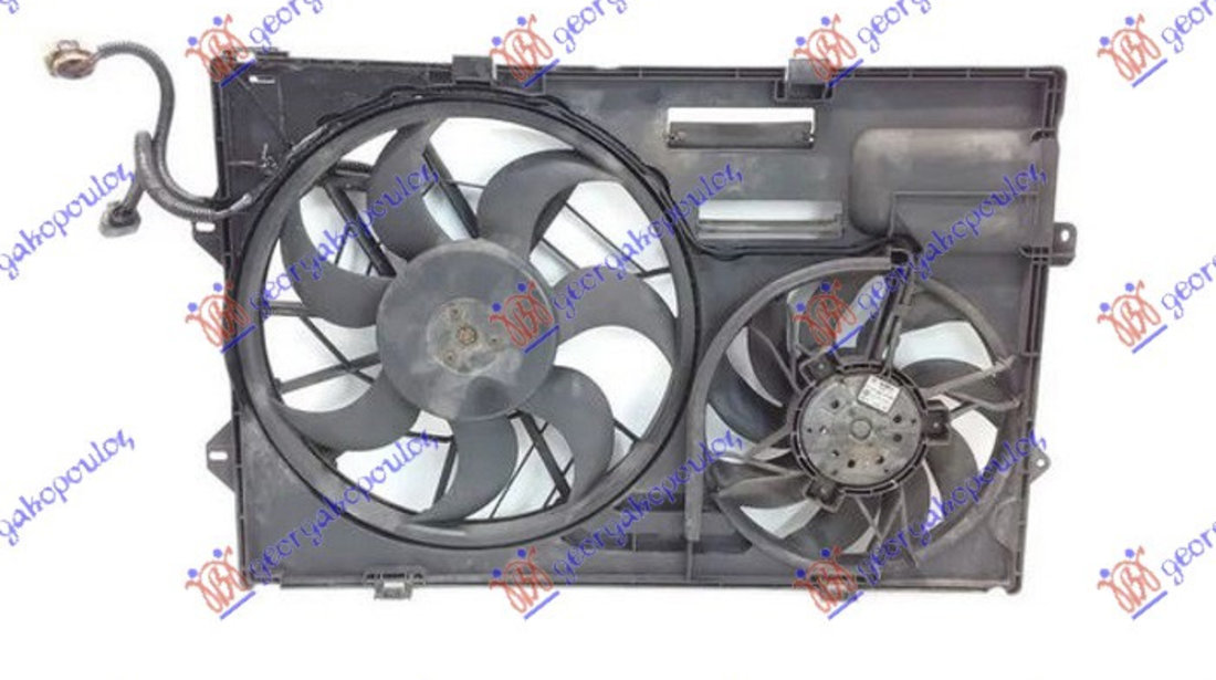 Electroventilator dublu VW Transporter T5 2003-2010 NOU 7H0121207H 7H0959455A 7H0959455D (BENZINA - DIESEL)