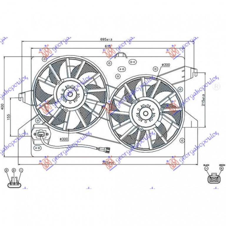 Electroventilator Elec (Benzina-Diesel) - Ford Galaxy 1995 , 8d0959455c
