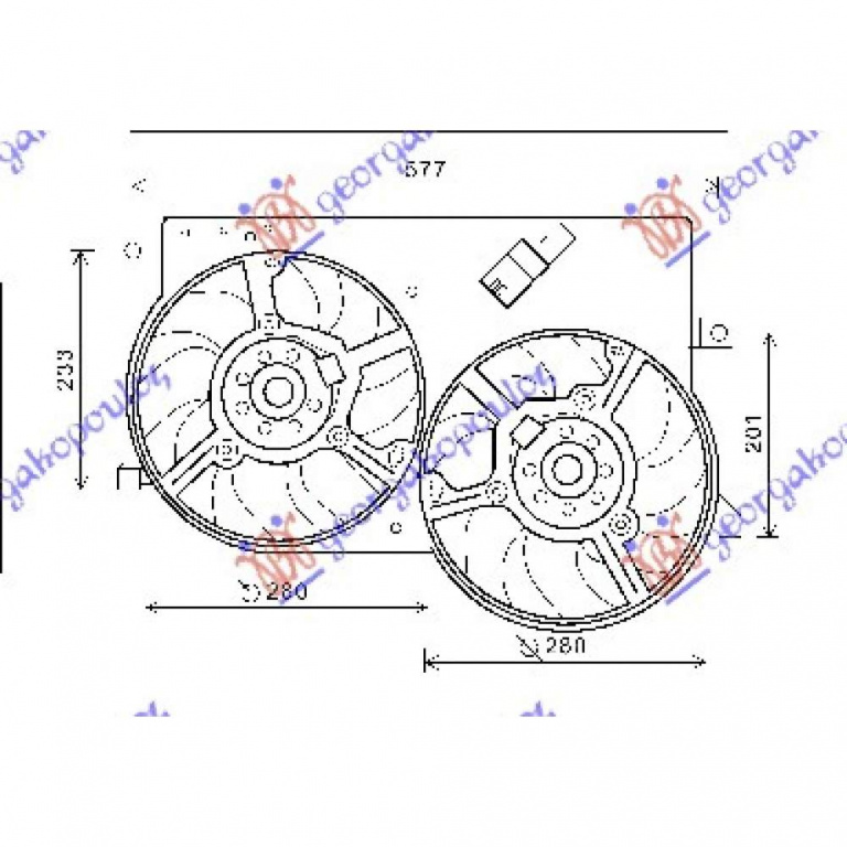 Electroventilator - Fiat Albea 2005 , 46826688
