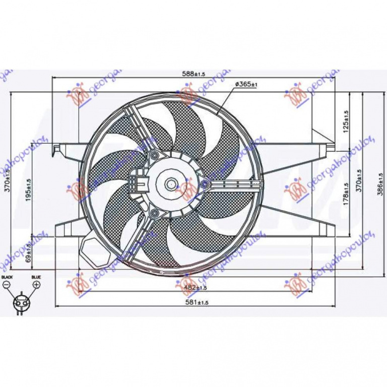 Electroventilator - Ford Mondeo2011 2012 , 1593900