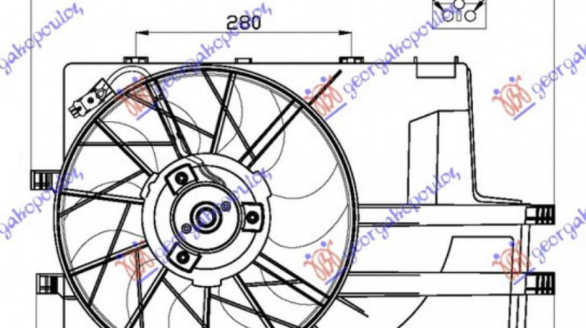 Electroventilator Intercooler (290mm) - Mercedes Vito (W638) 1996 , 6385000593