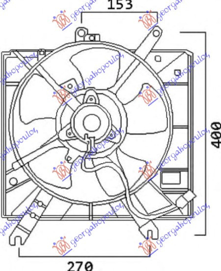 Electroventilator - Kia Rio 2002 , 25380-Fd100