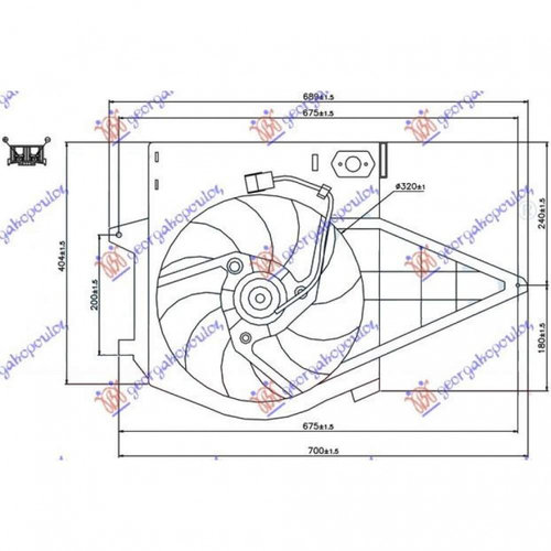 Electroventilator (Mot+Fan) (Benzina-Dies) 30 5cm - Citroen Jumper 1994 , 125339