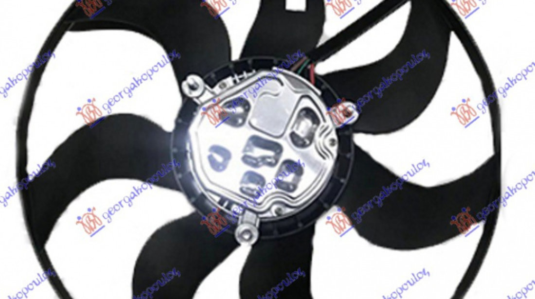 Electroventilator (Motor+Fan) (395mm) (400w) (4pin) - Vw Polo 2009 , 6r0959455d