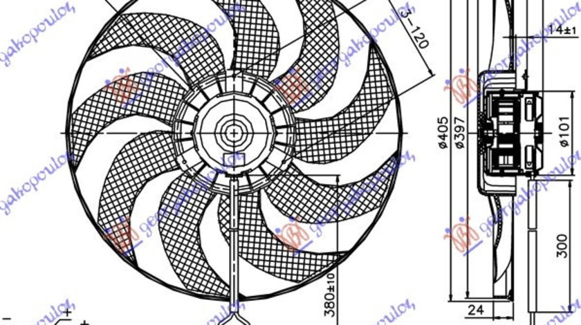 Electroventilator (Motor+Fan )(400mm) (4pin) 1 4-1 6-1 8 Turbo - Chevrolet Cruze 2009 , 13267640