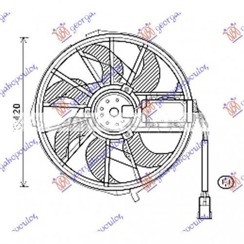 Electroventilator (Motor & Fan) (420mm) - Mercedes B Class (W245) 2006 , 1698203542
