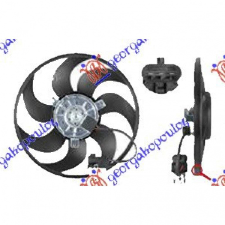 Electroventilator (Motor+Fan) Dsl +Ac/ (3pin) - Opel Zafira 1999 , 1341377