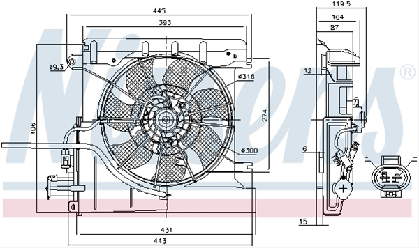 Electroventilator Nissens Citroën 85939