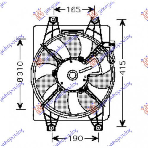 Electroventilator Pentru Benzina (310m) (2pin) - Hyundai Accent H/B-L/B 2003 , 9773025000