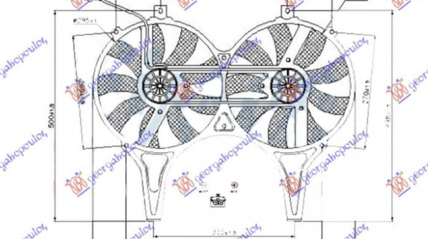 Electroventilator Pentru Benzina-Diesel (295/295mm) (2pin) - Mercedes E Class (W210)1996 1997 , 15001693