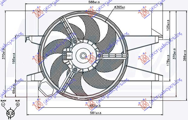 Electroventilator (Petr-Diesel) -Ac/ - Ford Fiesta 2002 , 1141509