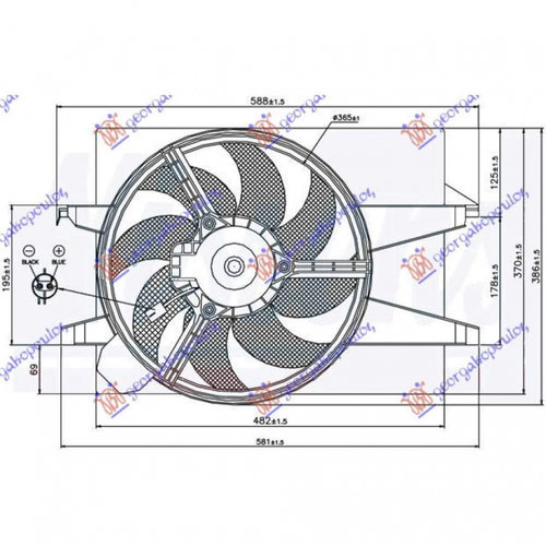 Electroventilator (Petr-Diesel) -Ac/ - Ford Fusion 2002 , 1141509