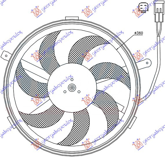Electroventilator (S) (3 Plugs) - Mini Cooper/One (R56) 2006 , 17422752632