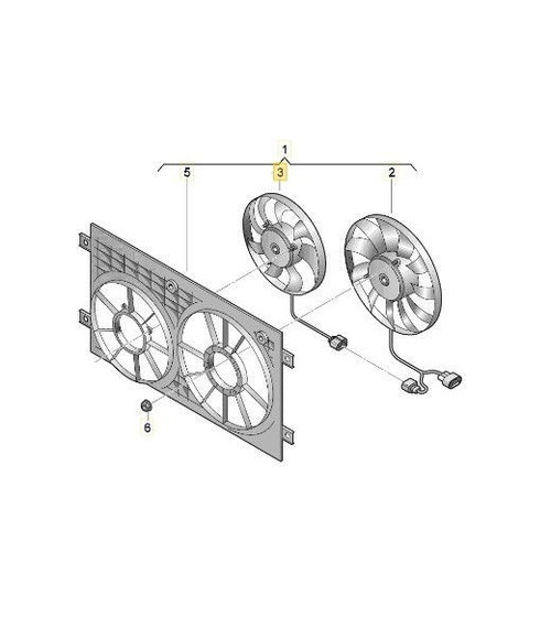 Electroventilator Seat Altea XL (5P5, 5P8) [Fabr 2006-2015] 1K0959455ET / 1K0959455FR 2.0 TDI BKD 10...