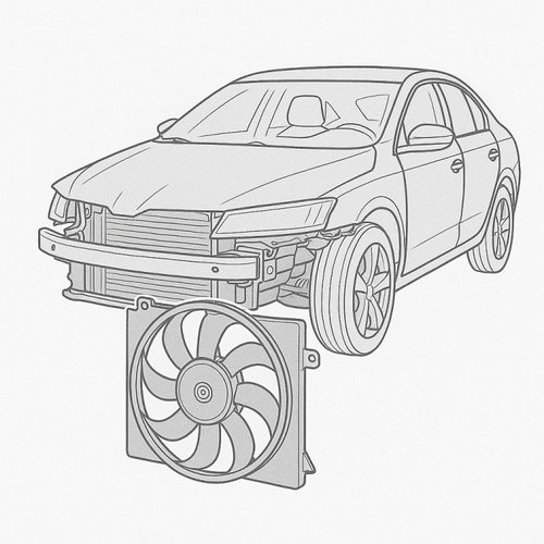 Electroventilator Skoda Fabia 1 Combi (6Y5) [Fabr 2000-2008] 6Q0959455J 1.9 SDI ASY 47KW / 64CP