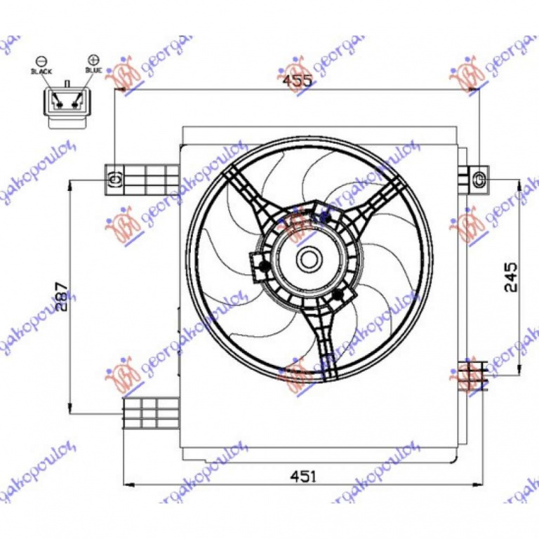 Electroventilator - Smart Fortwo Roadster 2003 , 0003127v007