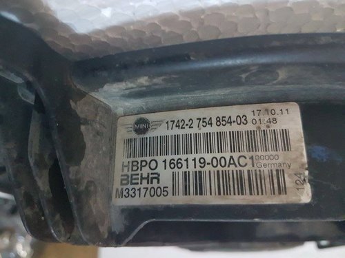 Electroventiliator 2754854 mini clubman r55 lci 1.6i n18 2009-2014