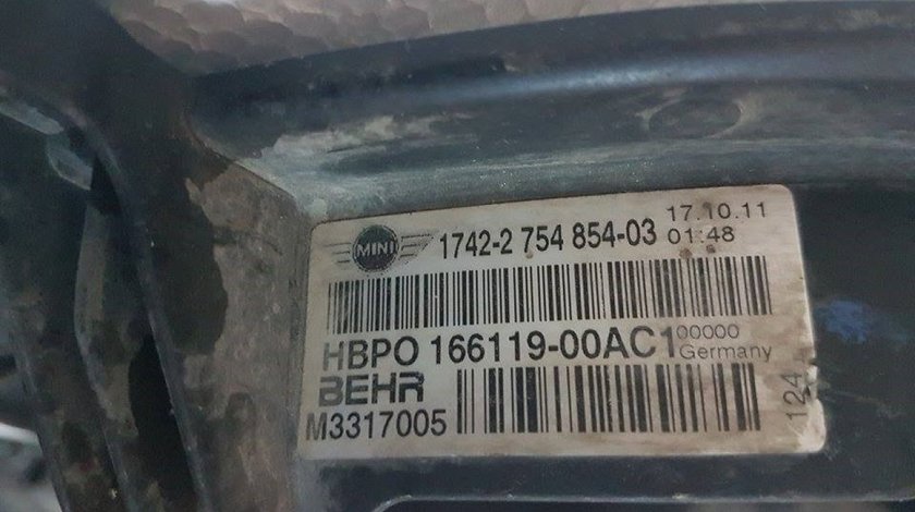 Electroventiliator 2754854 mini cooper cabrio r57 lci 1.6i n18 2009-2015