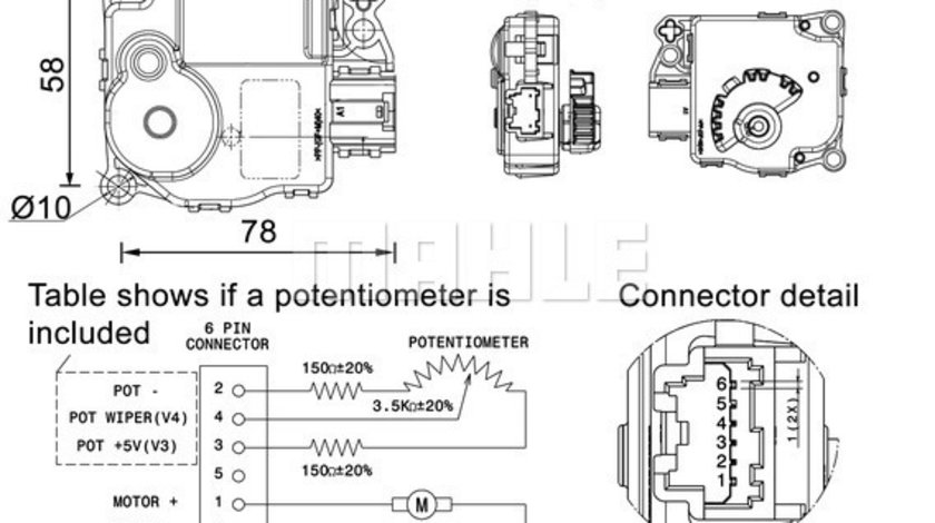 Element de reglare, clapeta carburator (AA58000P BEH MAH) FORD