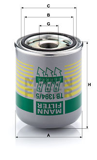 Element filtrant uscator aer, compresor (TB13945X MANN-FILTER) RENAULT TRUCKS,VOLVO