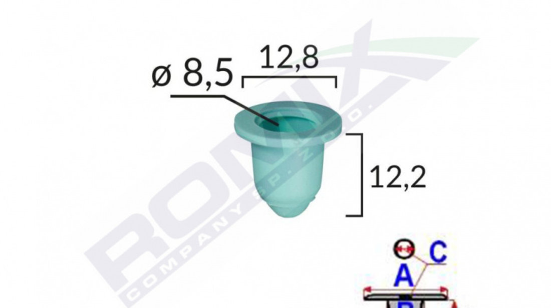 Element Fixare Pentru Audi/bmw/seat/vw 12.8x12.2 - Albastru Set 10 Buc Romix 71103-RMX