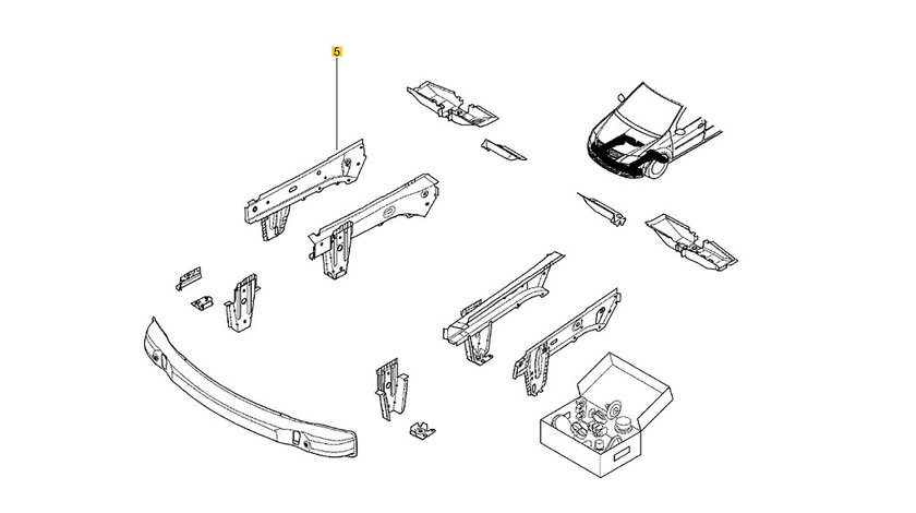 Element inchidere lonjeron dreapta fata Dacia Logan 2004-2012 NOU 751321765R 751328817R 6001546945 OE