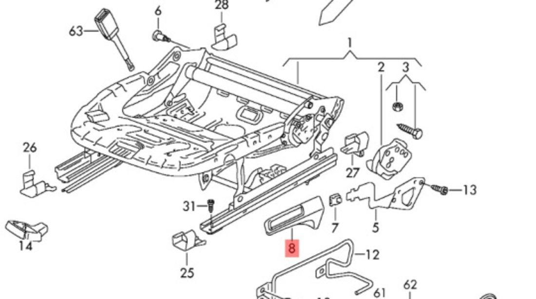 Element reglaj scaun pe inaltime stangaVolkswagen Passat B7 (365) Variant 2011 2.0 TDI OEM 8T0881253