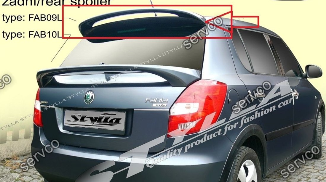 Eleron adaos haion luneta spoiler tuning sport Skoda Fabia Hatchback HB VRS Rs 2007-2015 v3