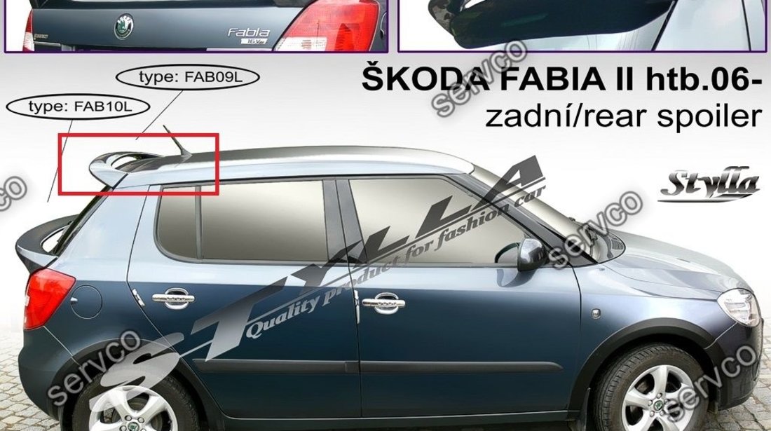 Eleron adaos haion luneta spoiler tuning sport Skoda Fabia Hatchback HB VRS Rs 2007-2015 v3