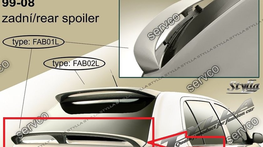 Eleron adaos portbagaj spoiler tuning sport Skoda Fabia Hatchback HB VRS Mk1 6Y 1999–2007 v6