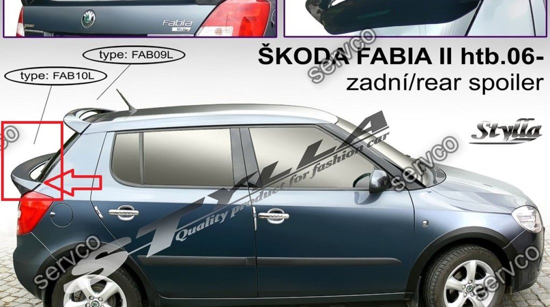 Eleron adaos portbagaj spoiler tuning sport Skoda Fabia Hatchback HB VRS Rs 2007-2015 v4