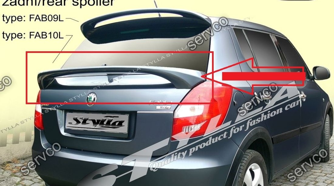 Eleron adaos portbagaj spoiler tuning sport Skoda Fabia Hatchback HB VRS Rs 2007-2015 v4