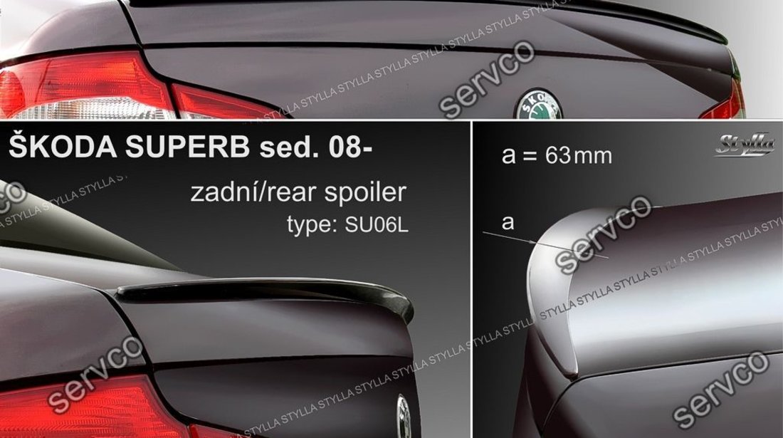 Eleron GTi adaos portbagaj spoiler tuning sport Skoda Superb 2 Mk2 Sedan Limo Rs 2008-2015 v4