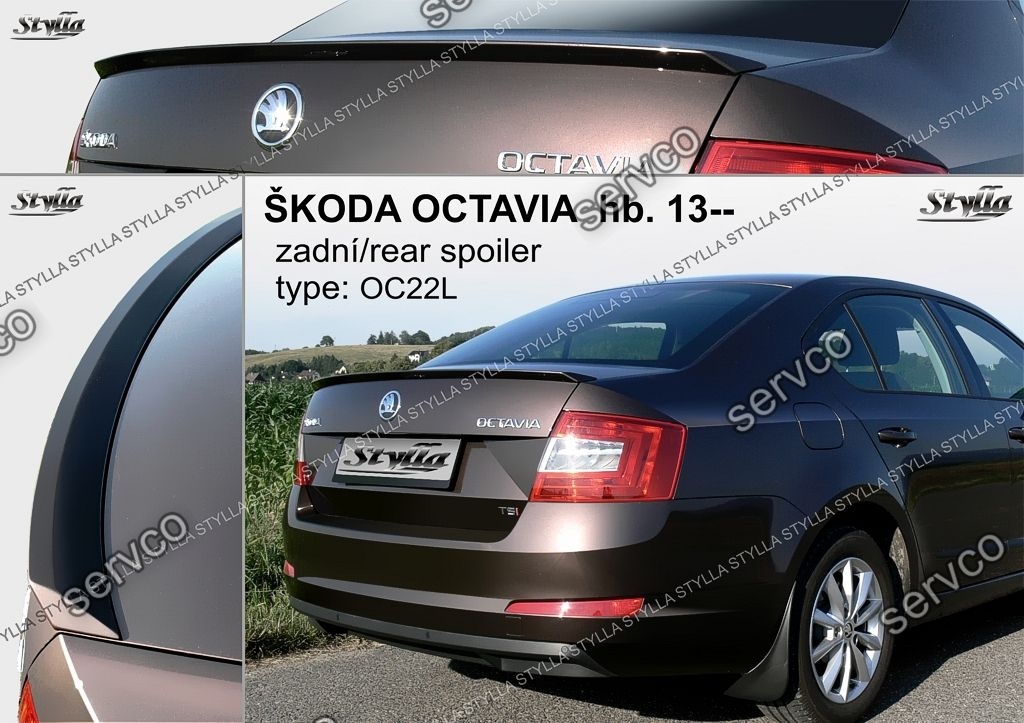 Eleron prelungire portbagaj tuning sport Skoda Octavia 3 Sedan HB 5E RS 2013-2017 v4