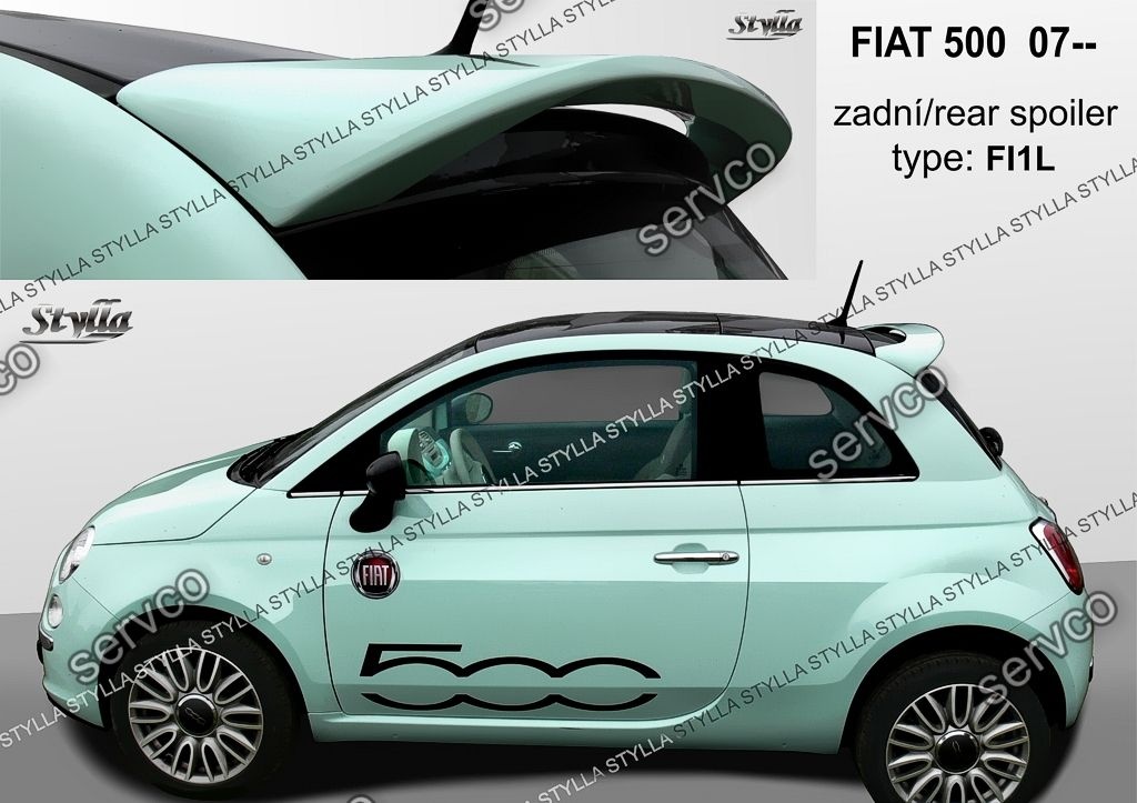 Eleron spoiler tuning sport Fiat 500 Abarth 2007-2018 ver2