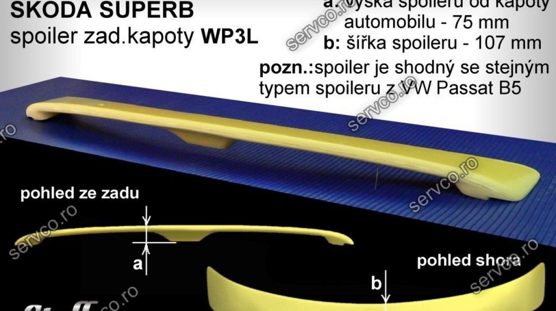 Eleron spoiler tuning sport luneta Skoda Superb 1 Mk1 B5 3U Sedan 2001-2008 v4