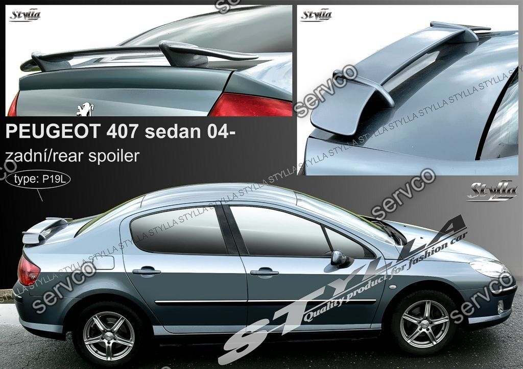 Eleron spoiler tuning sport Peugeot 407 2004-2010 ver1