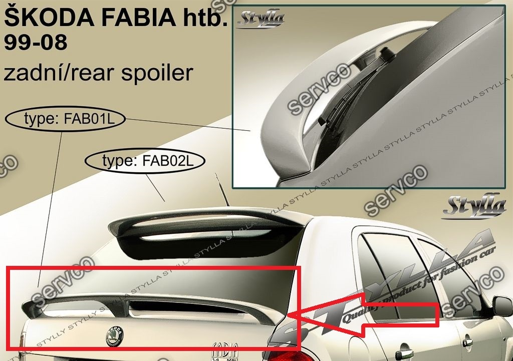 Eleron spoiler tuning sport Skoda Fabia Hatchback HB VRS Mk1 6Y 1999–2007 ver6