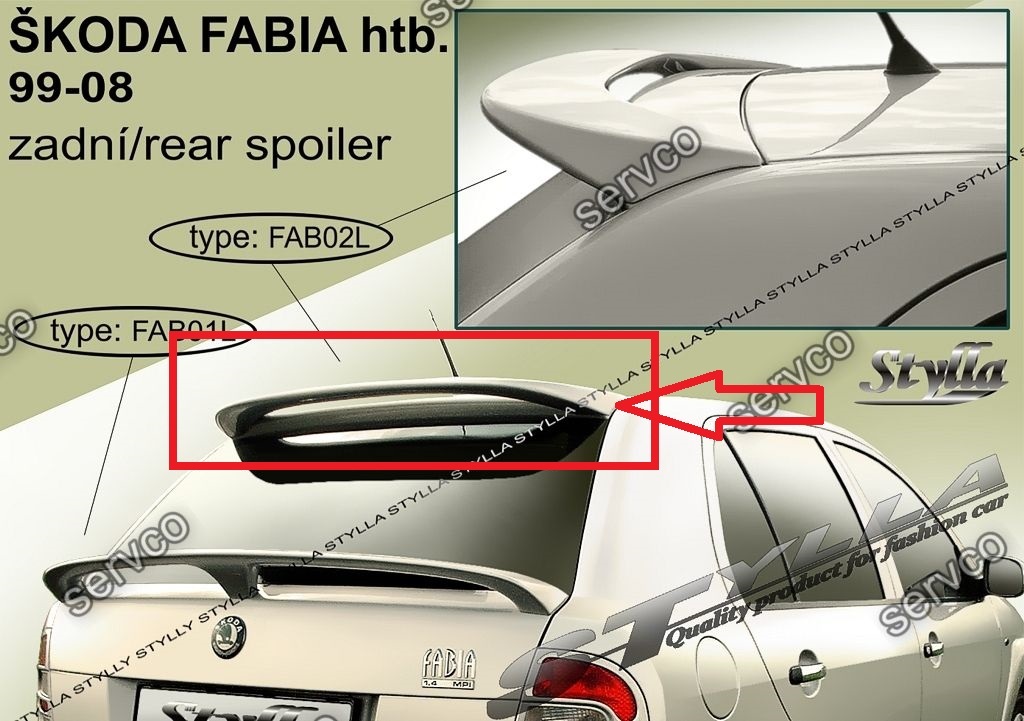 Eleron spoiler tuning sport Skoda Fabia Hatchback HB VRS Mk1 6Y 1999–2007 ver5