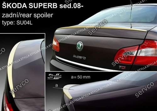 Eleron spoiler tuning sport Skoda Superb 2 Mk2 Limuzina Sedan Limo Rs GTi 2008-2015 ver3
